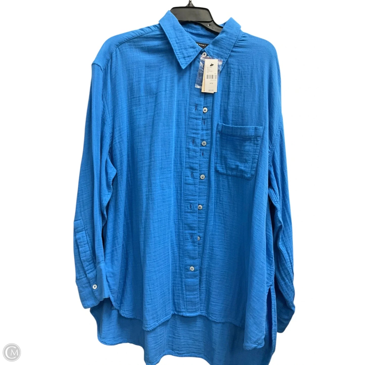 Blouse Long Sleeve By Lane Bryant In Blue, Size: Xl