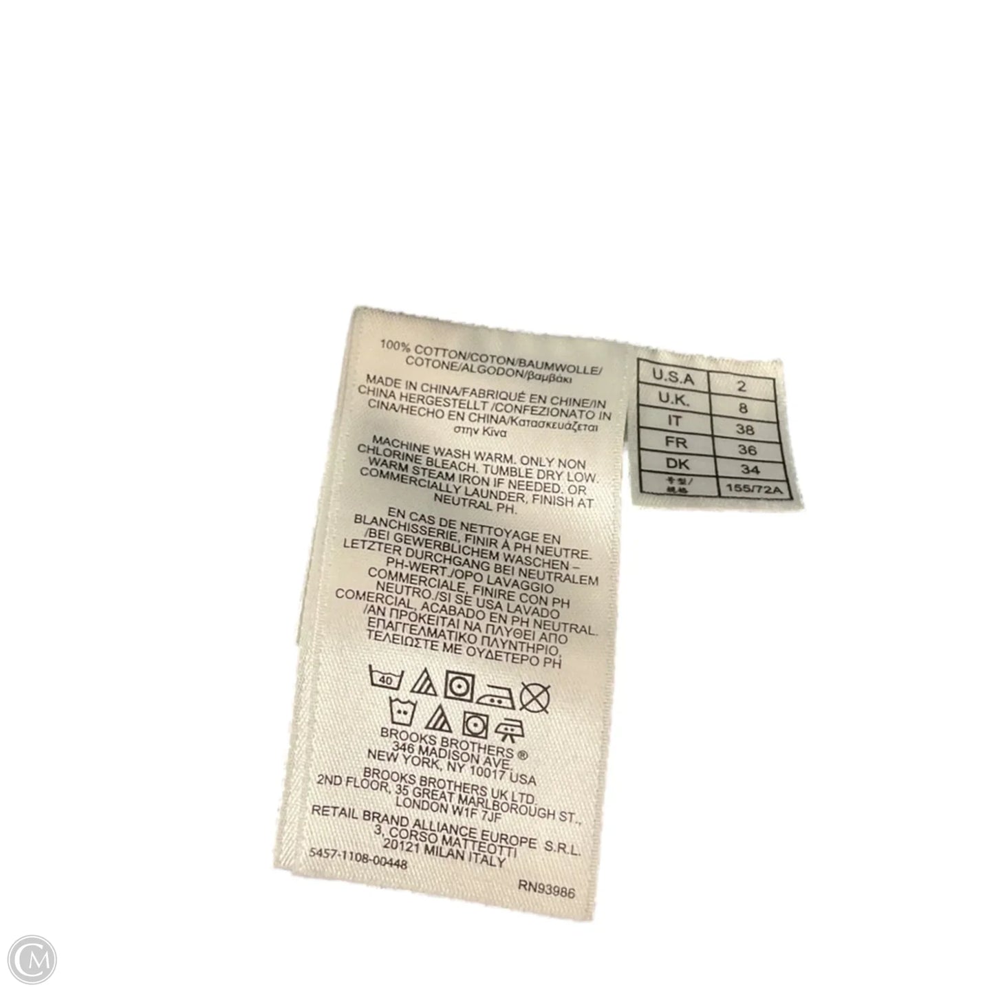 Blouse Long Sleeve By Brooks Brothers In Blue Denim, Size: Xs