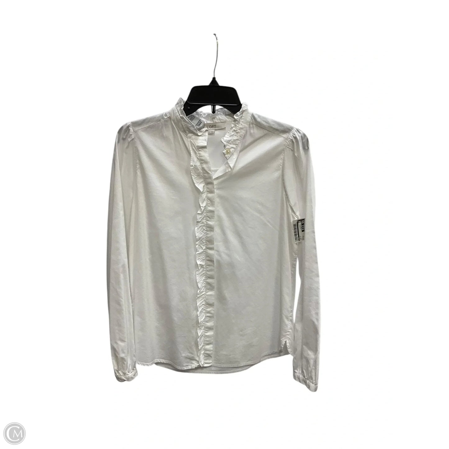 Top Long Sleeve By Loft In White, Size: S