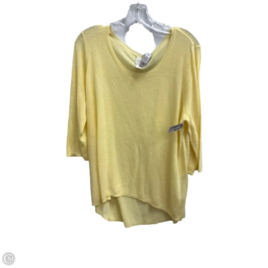 Top 3/4 Sleeve By Chicos In Yellow, Size: Xl