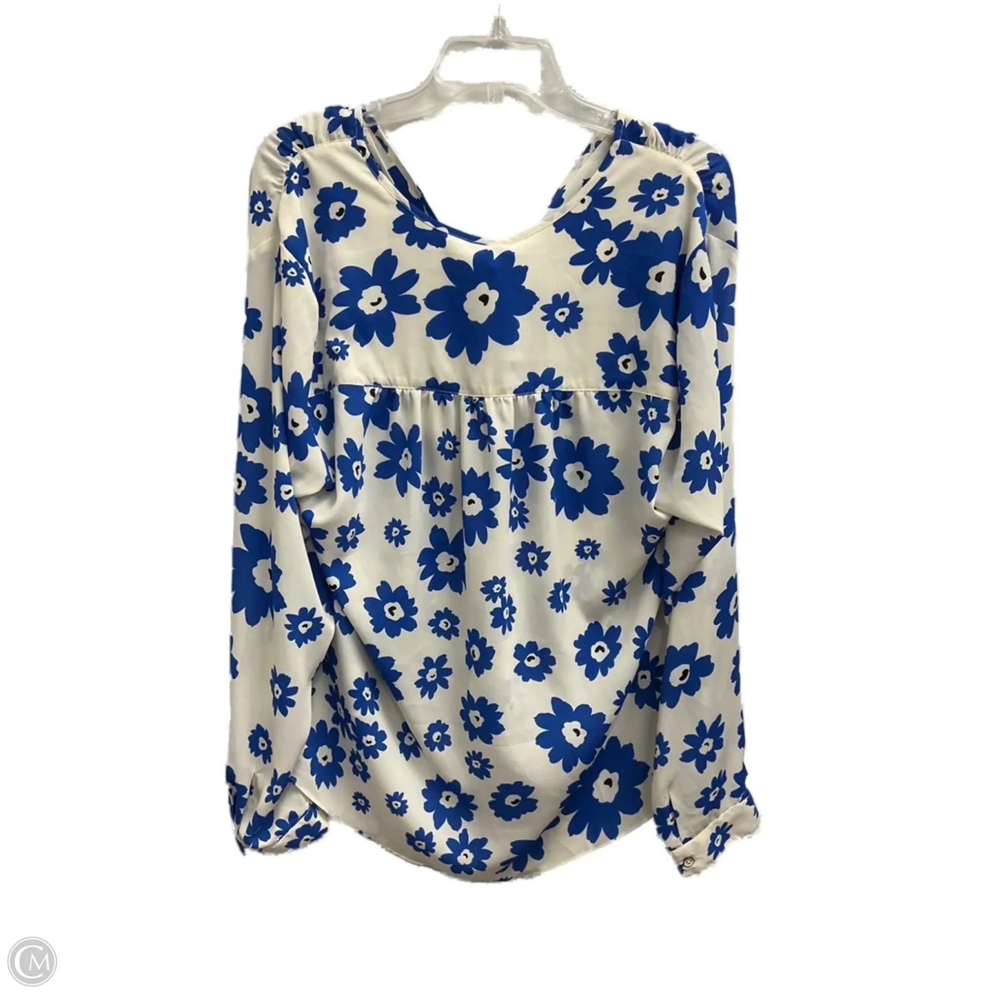 Top Long Sleeve By Cabi In Floral Print, Size: Xl
