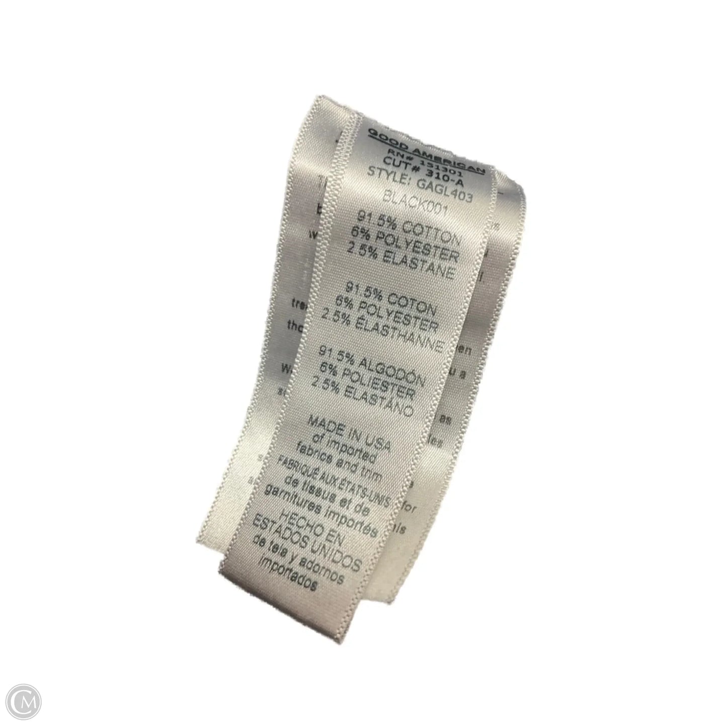 Jeans Skinny By Good American In Black, Size: 14