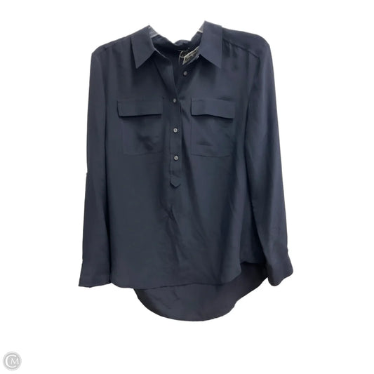 Top Long Sleeve By Ann Taylor In Navy, Size: S
