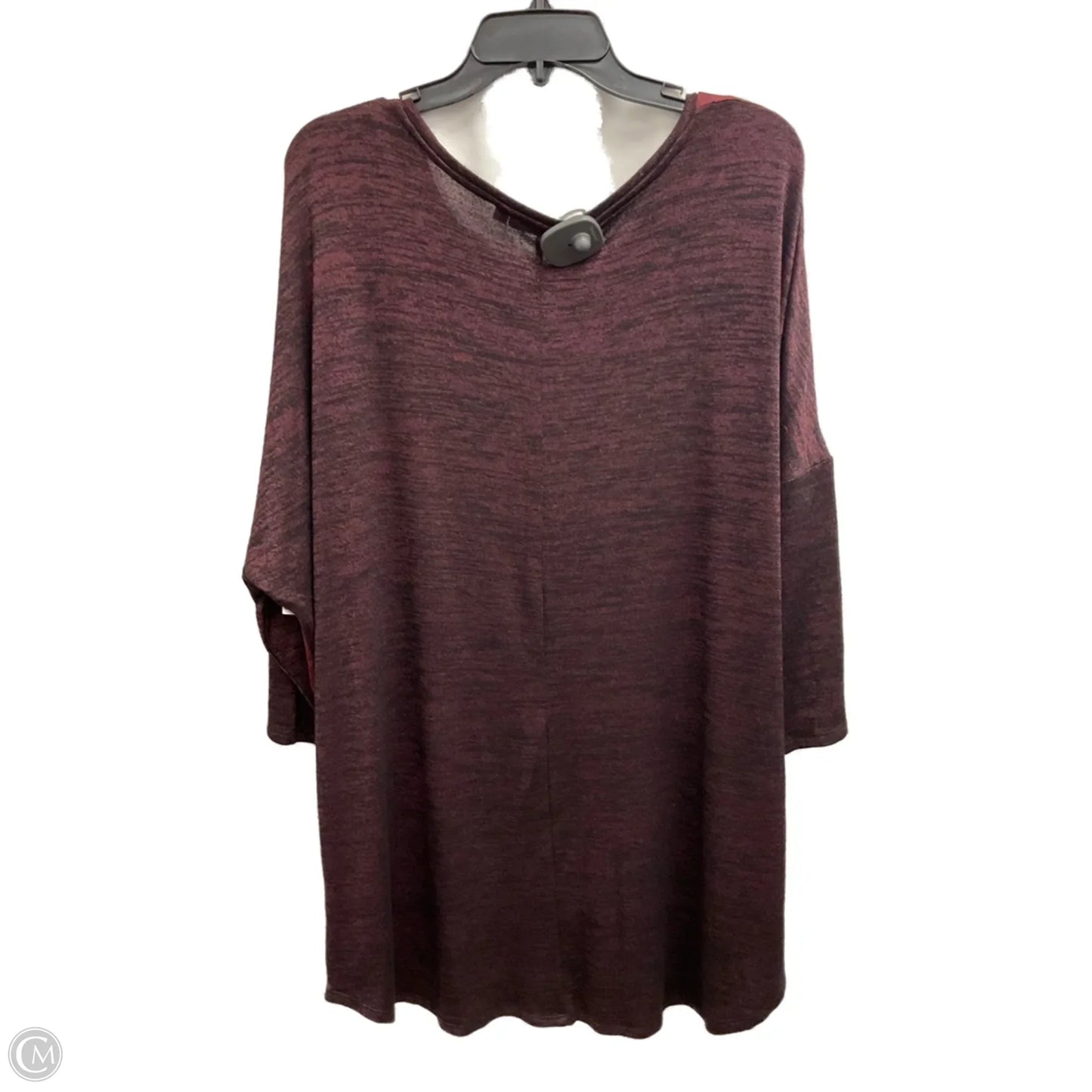 Top 3/4 Sleeve By Apt 9 In Maroon, Size: 2x