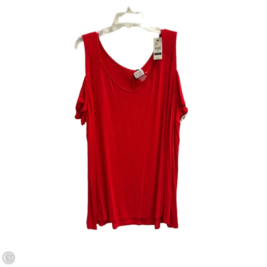 Top Short Sleeve By Lane Bryant In Red, Size: 2x