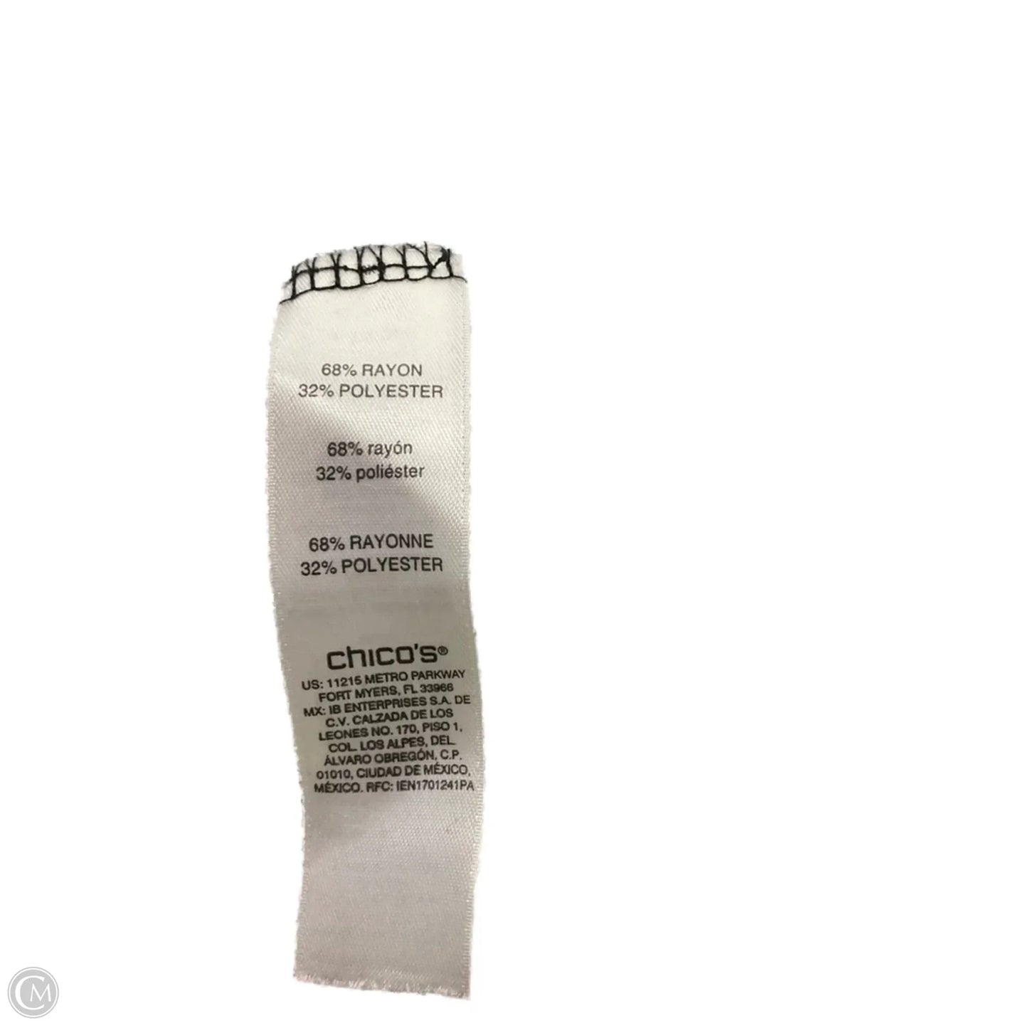 Top Long Sleeve By Chicos In Black & Grey, Size: S