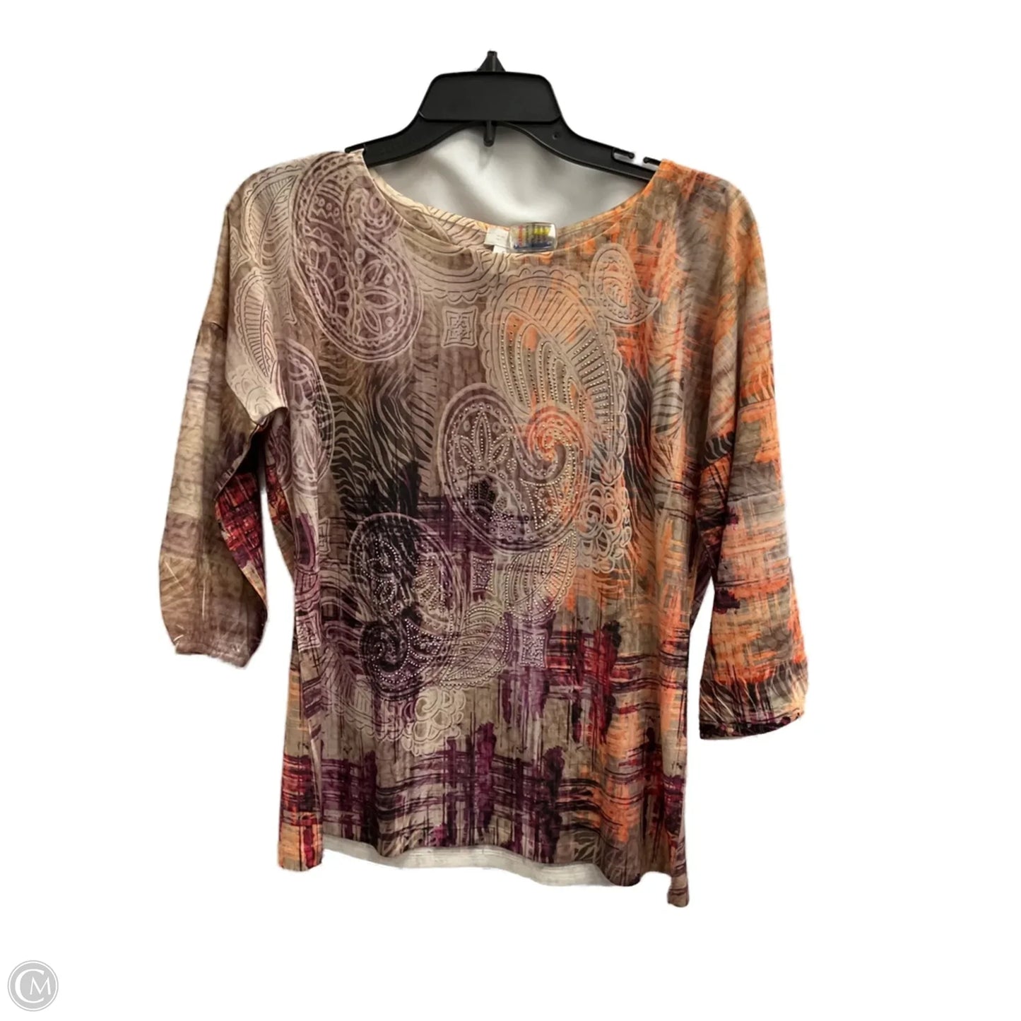 Top Short Sleeve By Chicos In Multi-colored, Size: S