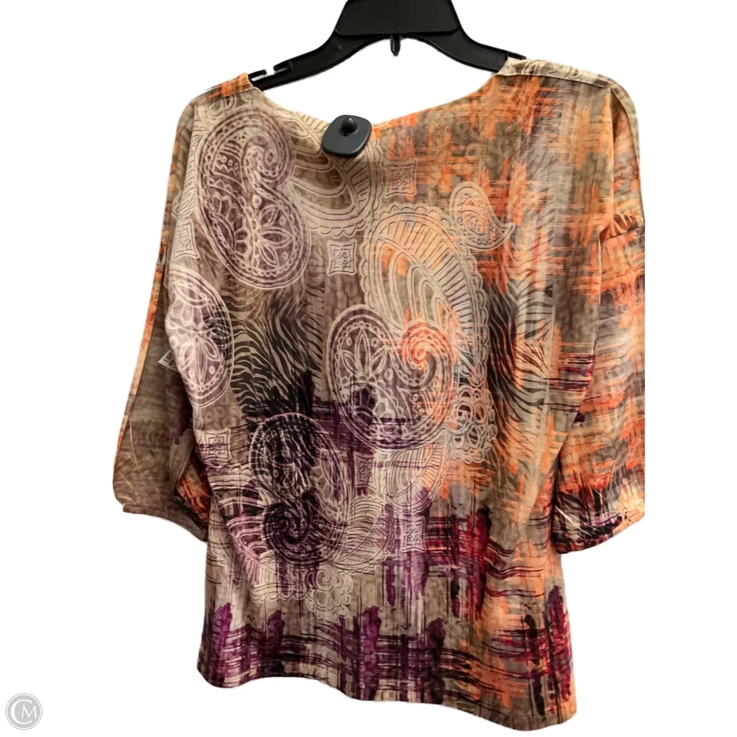Top Short Sleeve By Chicos In Multi-colored, Size: S