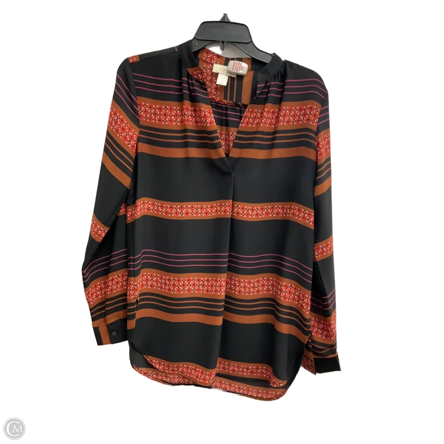 Top Long Sleeve By Loft In Striped Pattern, Size: Xs