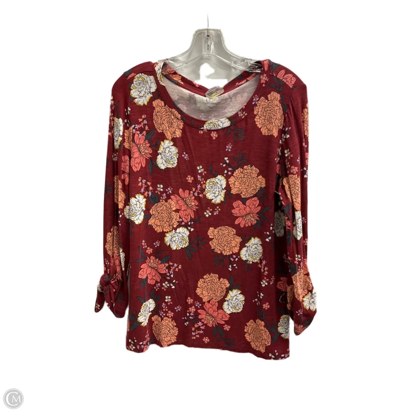 Top Long Sleeve By Loft In Floral Print, Size: S