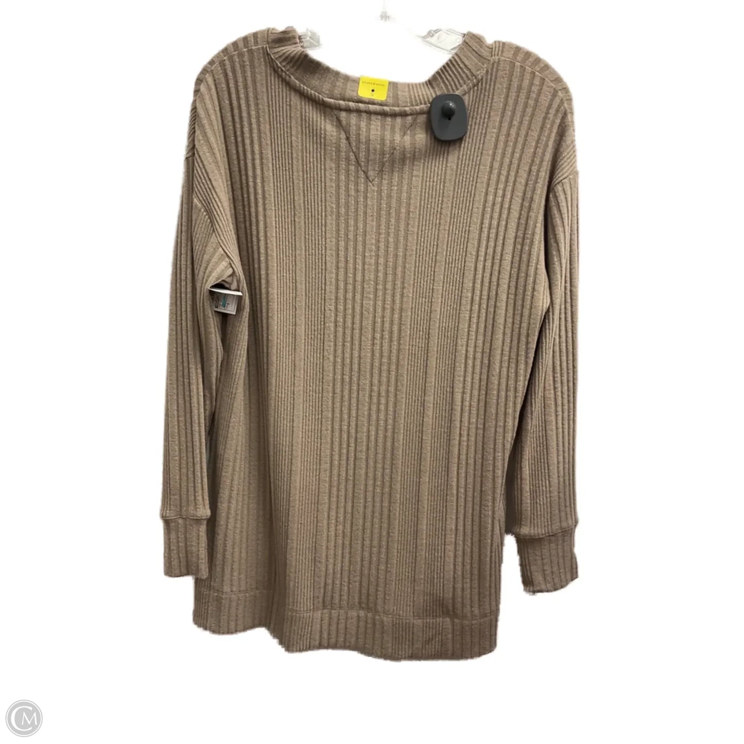 Top Long Sleeve By Andrew Marc In Tan, Size: S