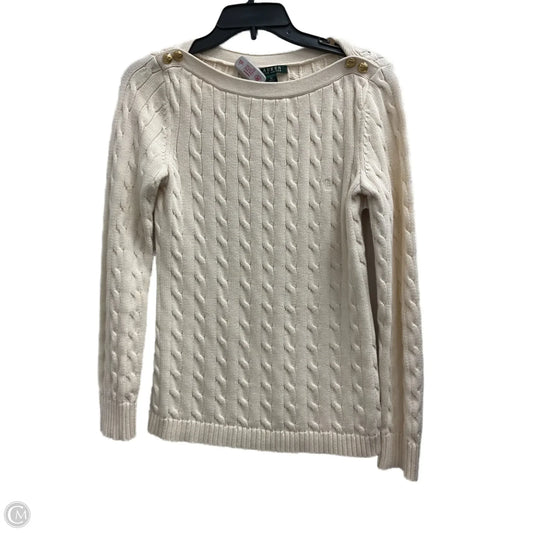 Sweater By Lauren By Ralph Lauren In Cream, Size: M