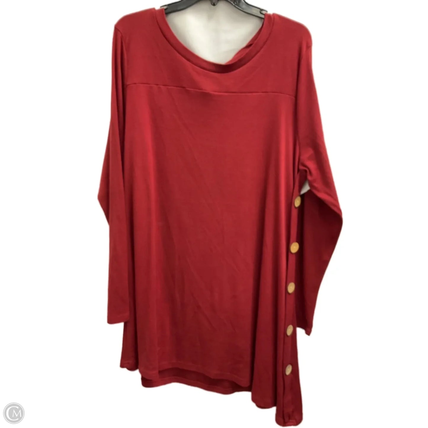 Top Long Sleeve By Clothes Mentor In Red, Size: 2x