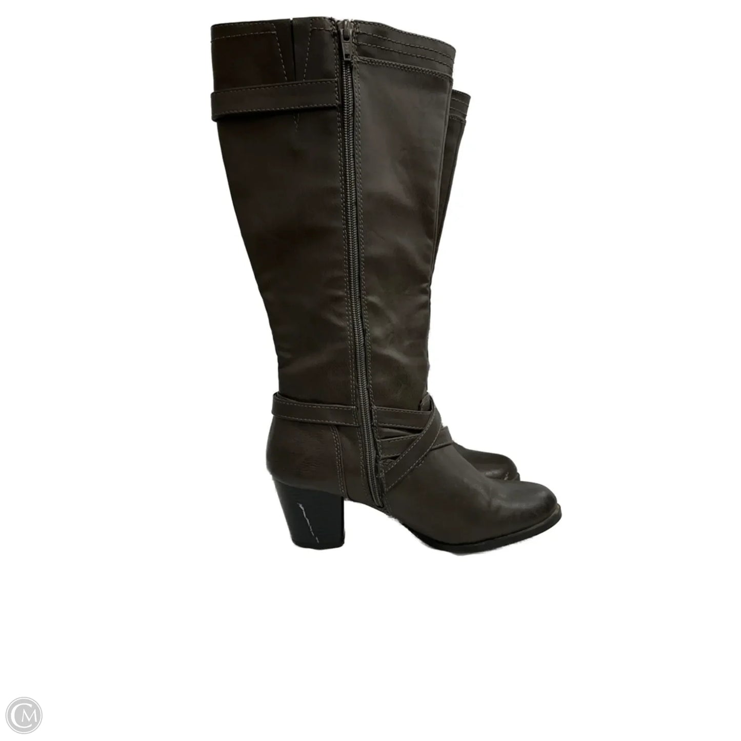 Boots Knee Heels By Rialto In Grey, Size: 8