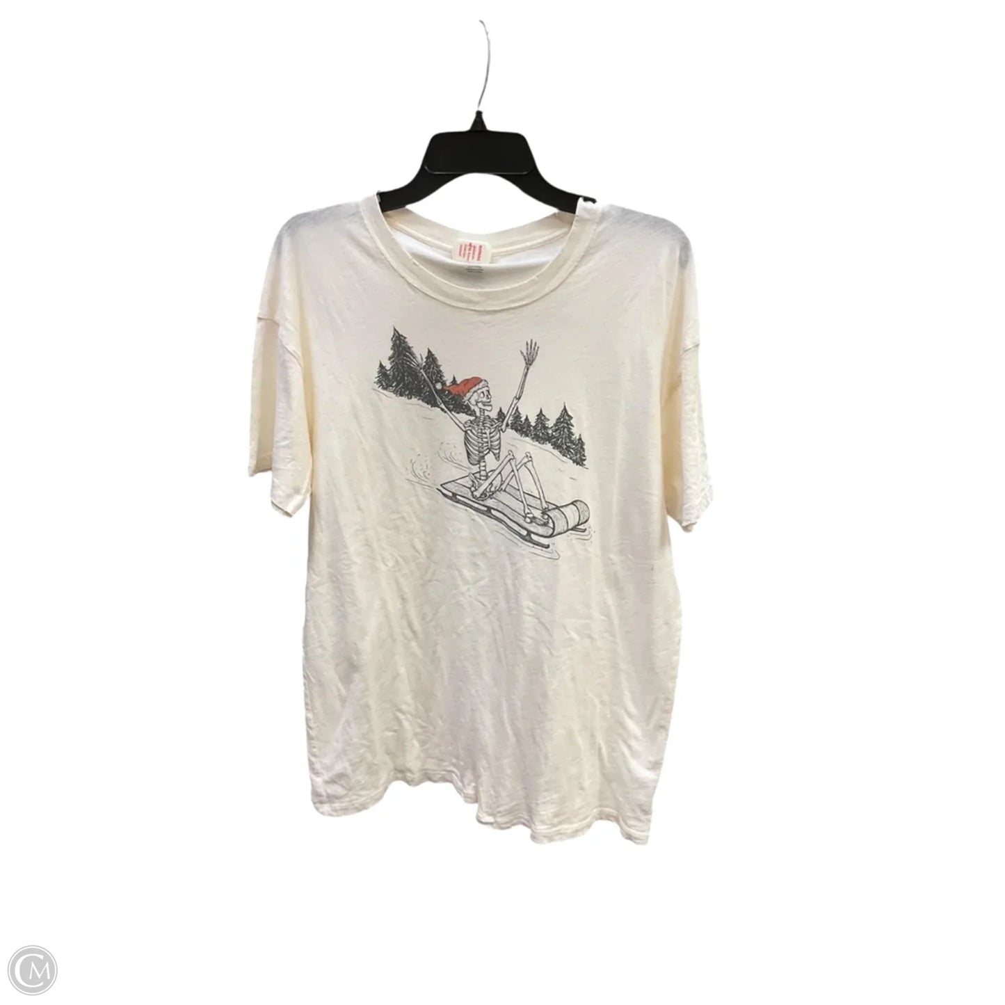 Top Short Sleeve By American Eagle In Cream, Size: Xs