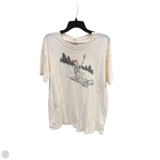 Top Short Sleeve By American Eagle In Cream, Size: Xs