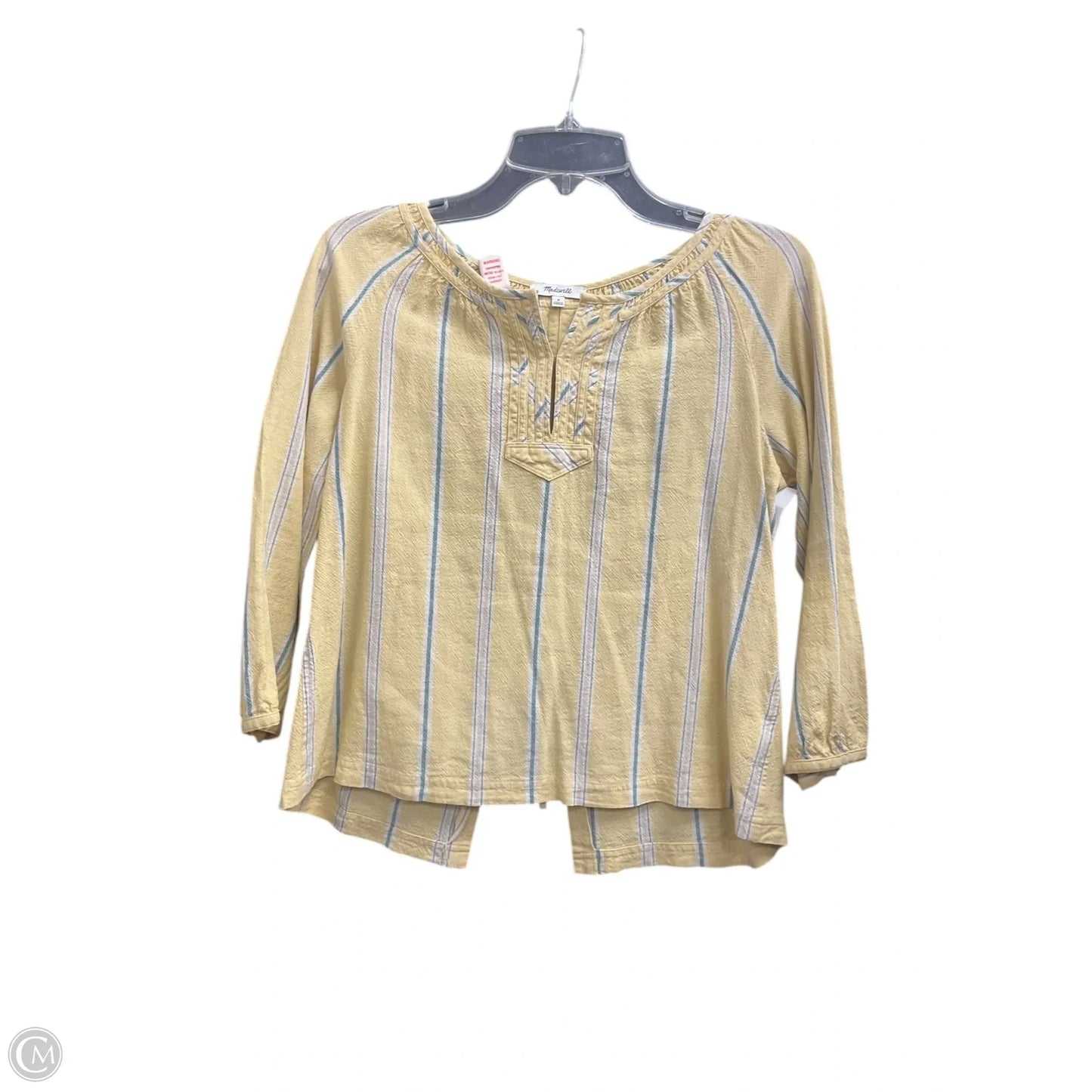 Top Long Sleeve By Madewell In Yellow, Size: M