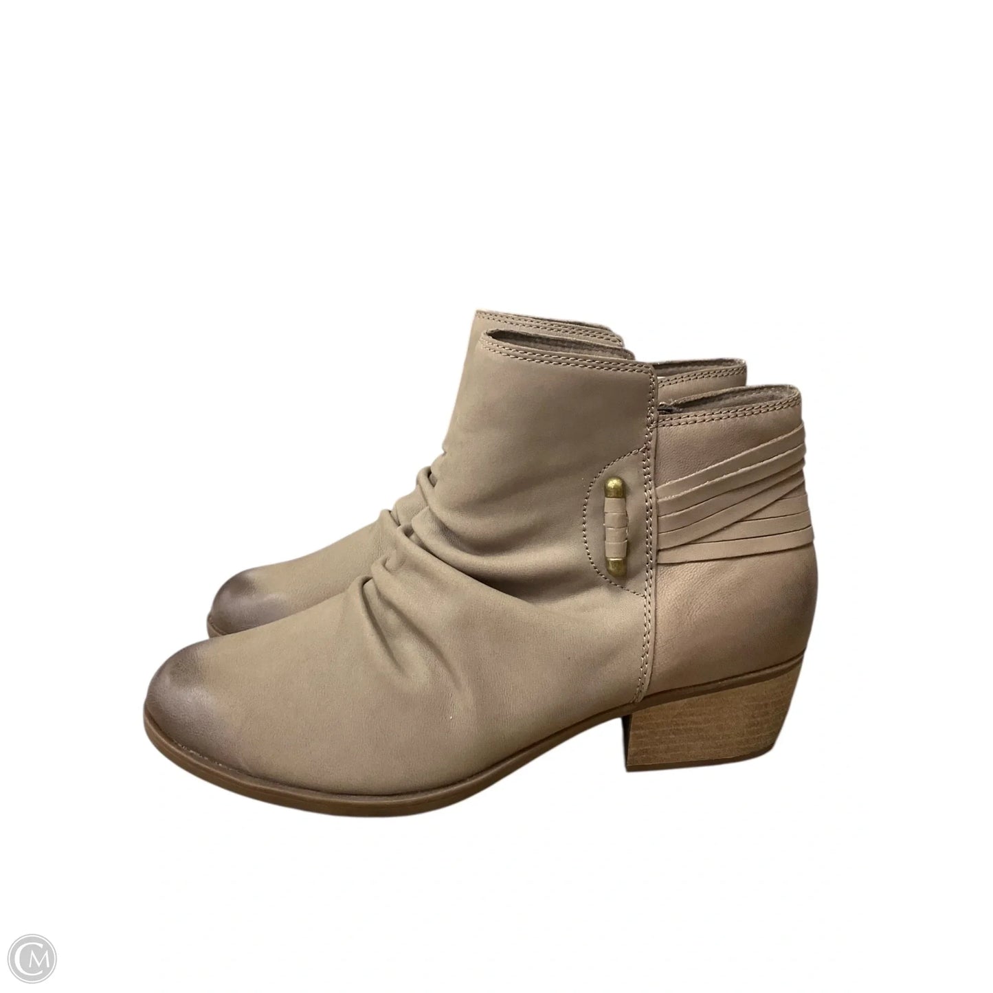 Boots Ankle Heels By Clarks In Taupe, Size: 9.5