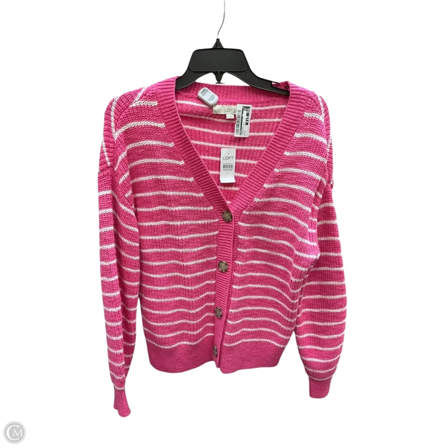 Cardigan By Loft In Striped Pattern, Size: S