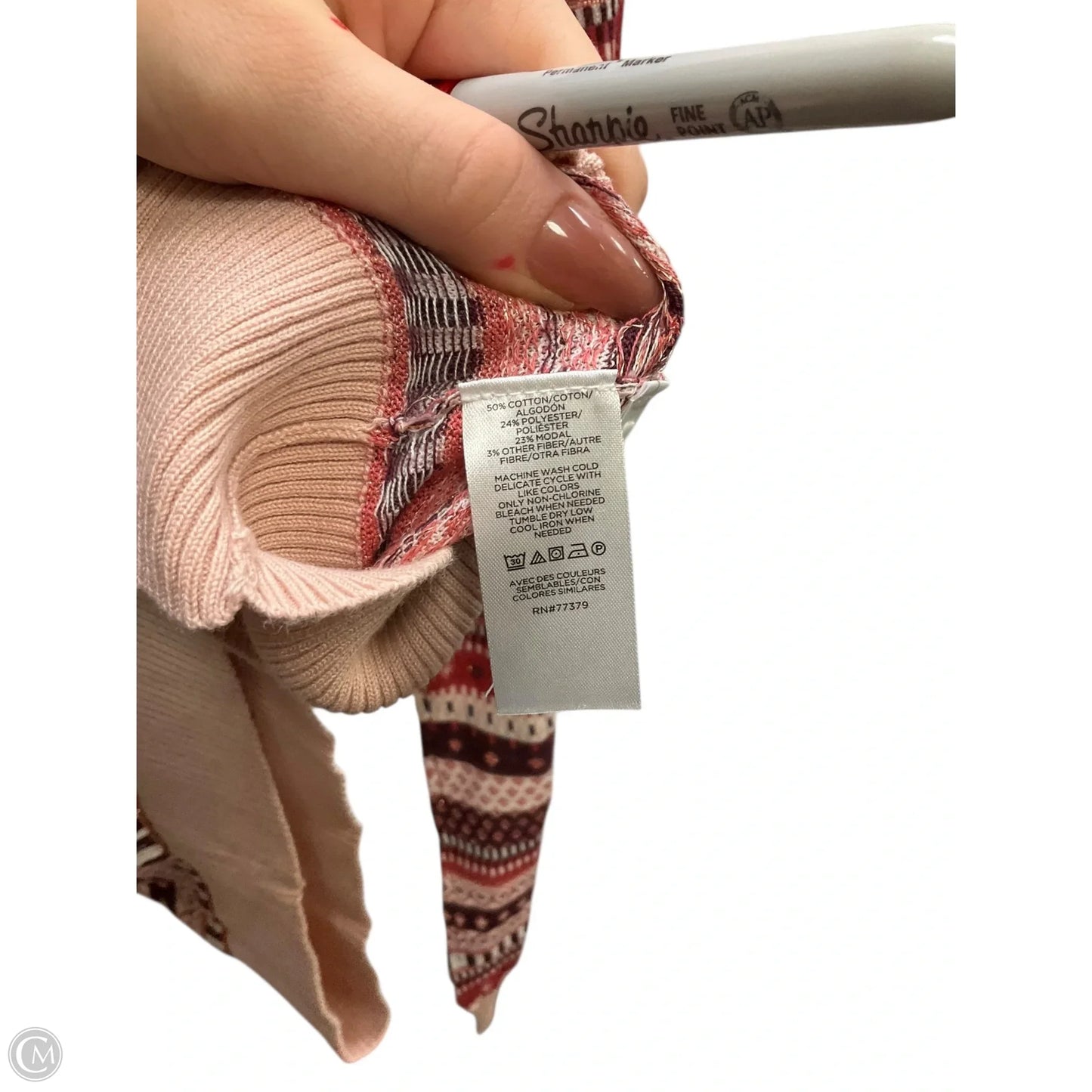 Top Long Sleeve By Ann Taylor In Pink, Size: Xxl