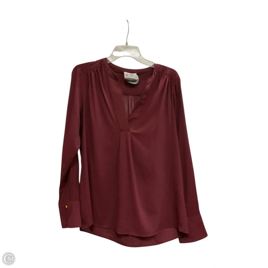 Top Long Sleeve By Calvin Klein In Maroon, Size: L