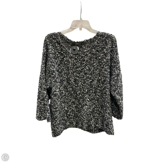Sweater By Eileen Fisher In Black & Grey, Size: L