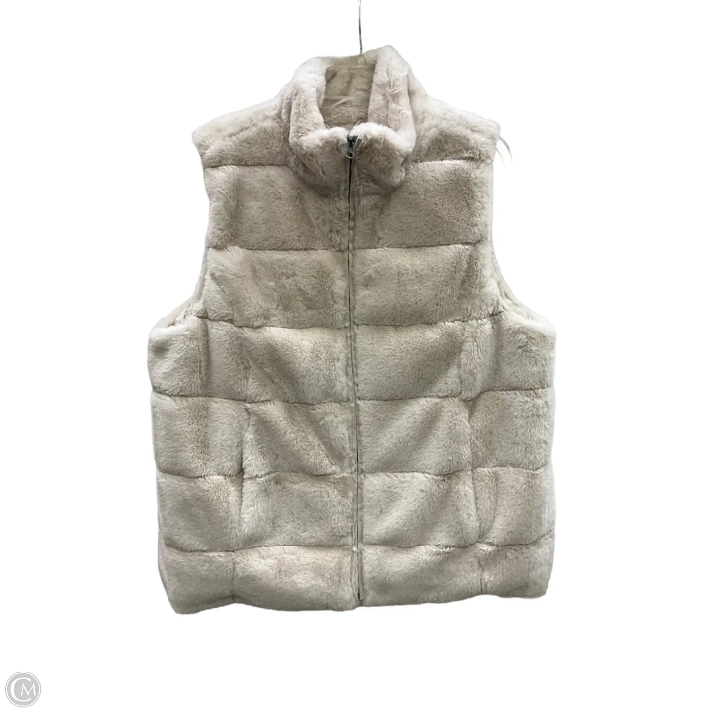 Vest Faux Fur & Sherpa By Catherine Malandrino In Beige, Size: 1x