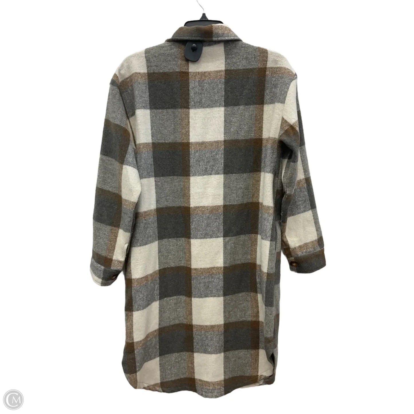 Coat Peacoat By Clothes Mentor In Plaid Pattern, Size: S
