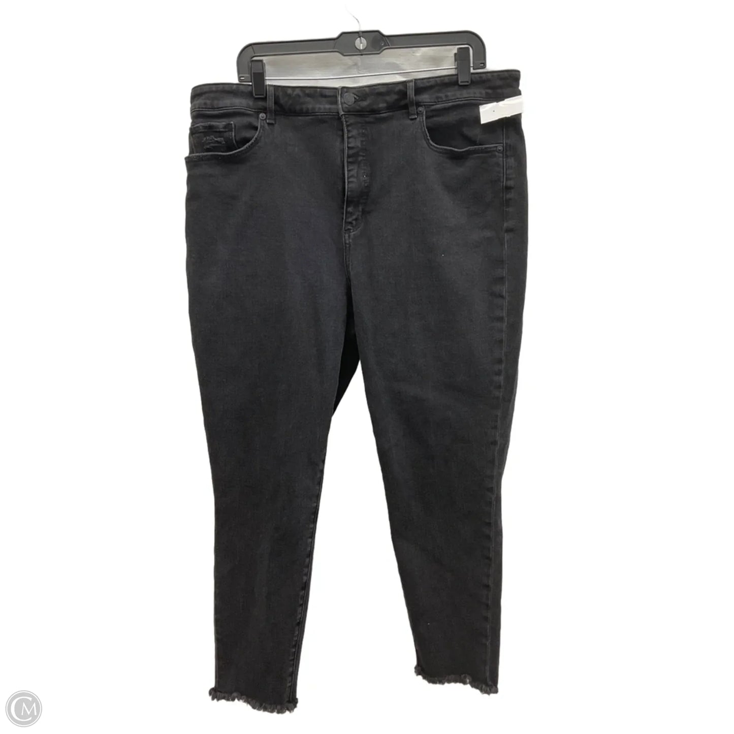 Jeans Skinny By Loft In Black Denim, Size: 18