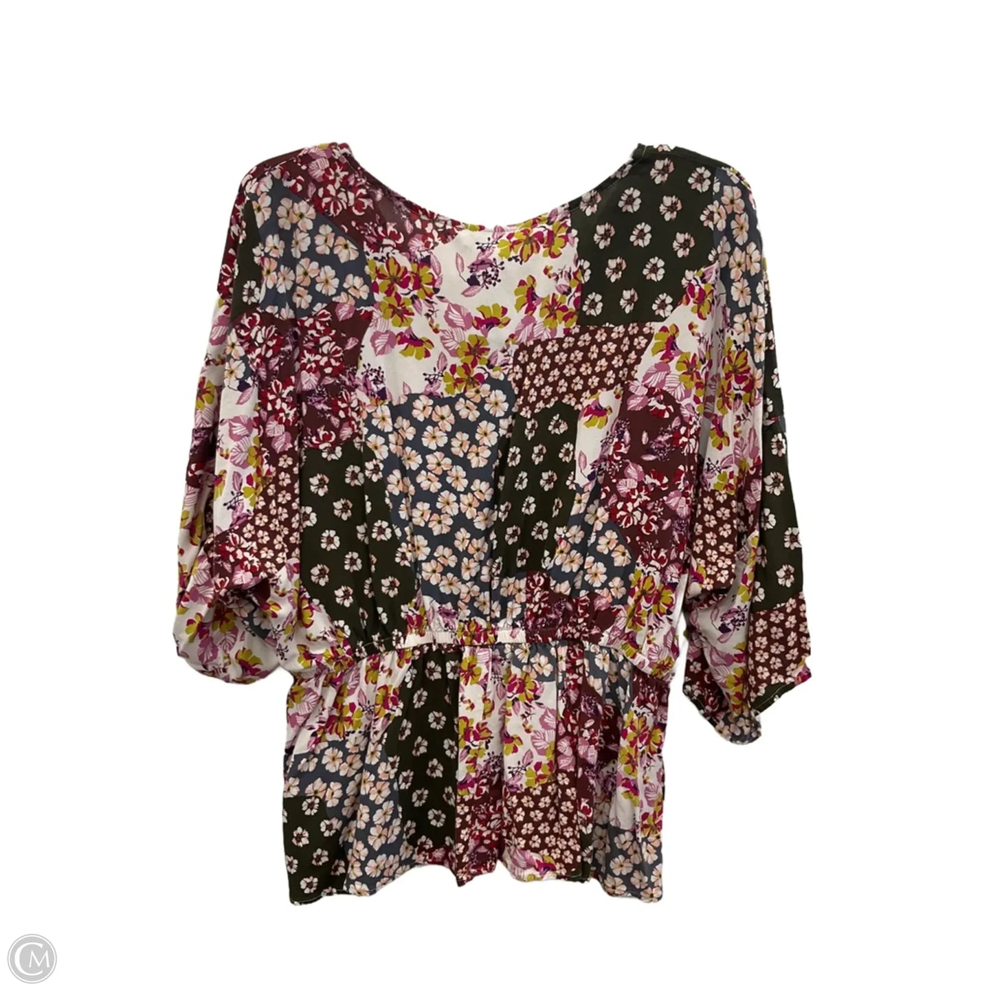 Top Short Sleeve By Andree By Unit In Floral Print, Size: 1x