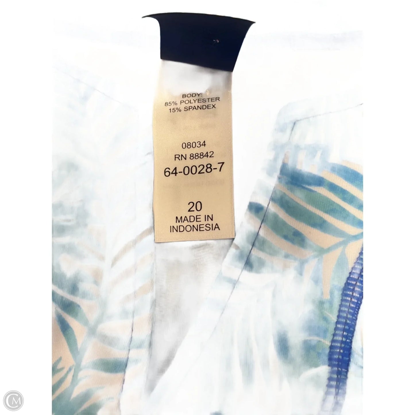 Swimsuit By Clothes Mentor In Blue & White, Size: 1x