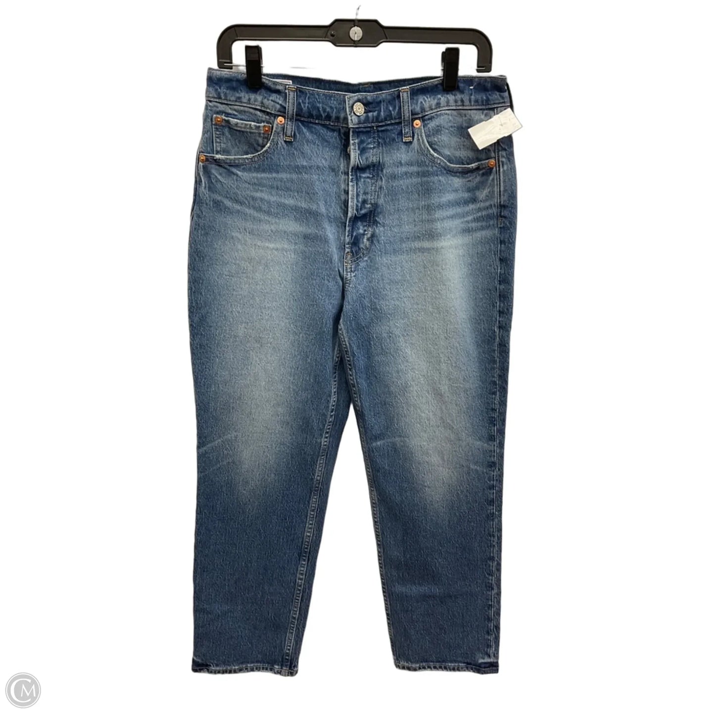 Jeans Straight By Gap In Blue Denim, Size: 10