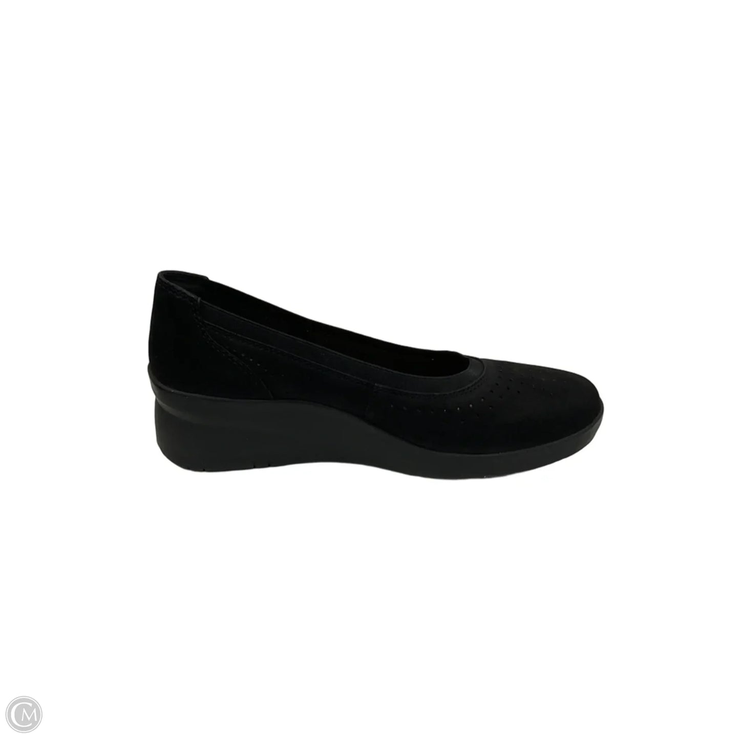 Shoes Heels Wedge By Clarks In Black, Size: 8.5