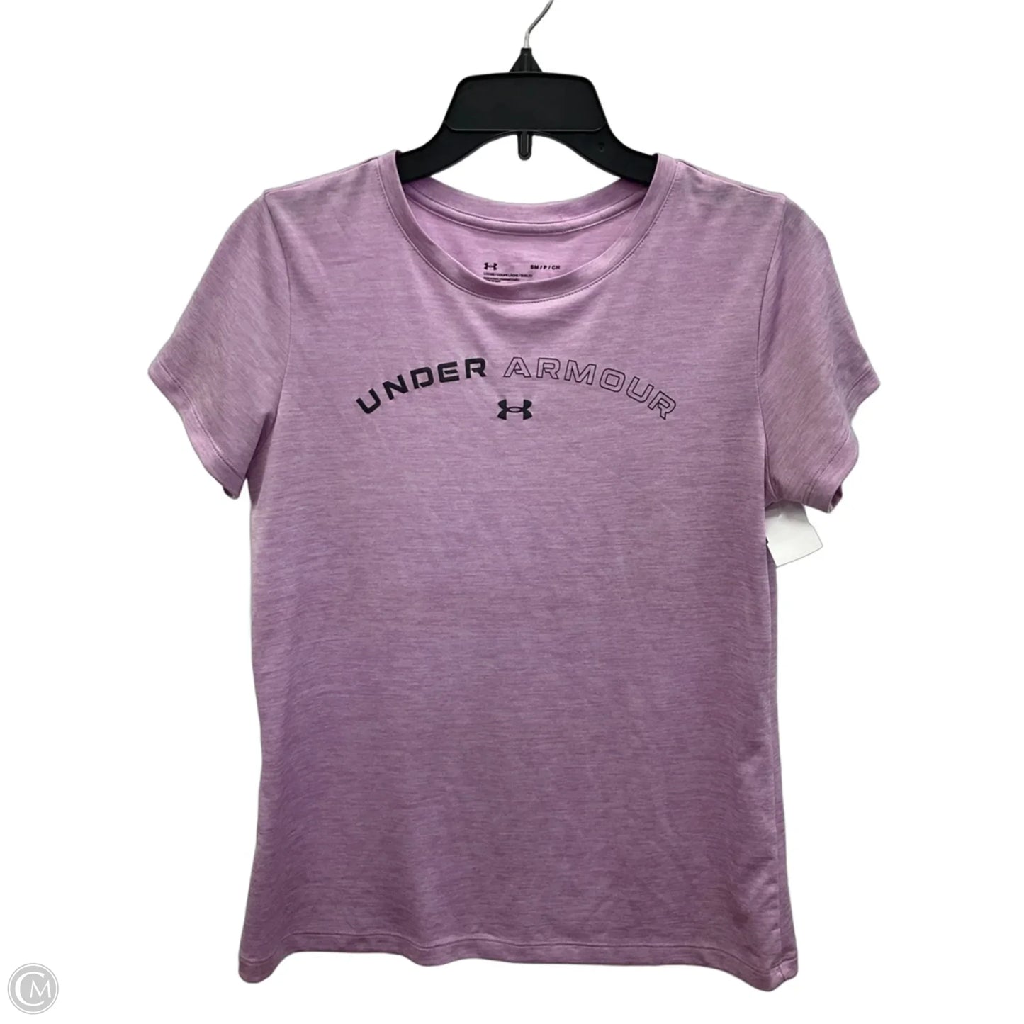 Athletic Top Short Sleeve By Under Armour In Purple, Size: S