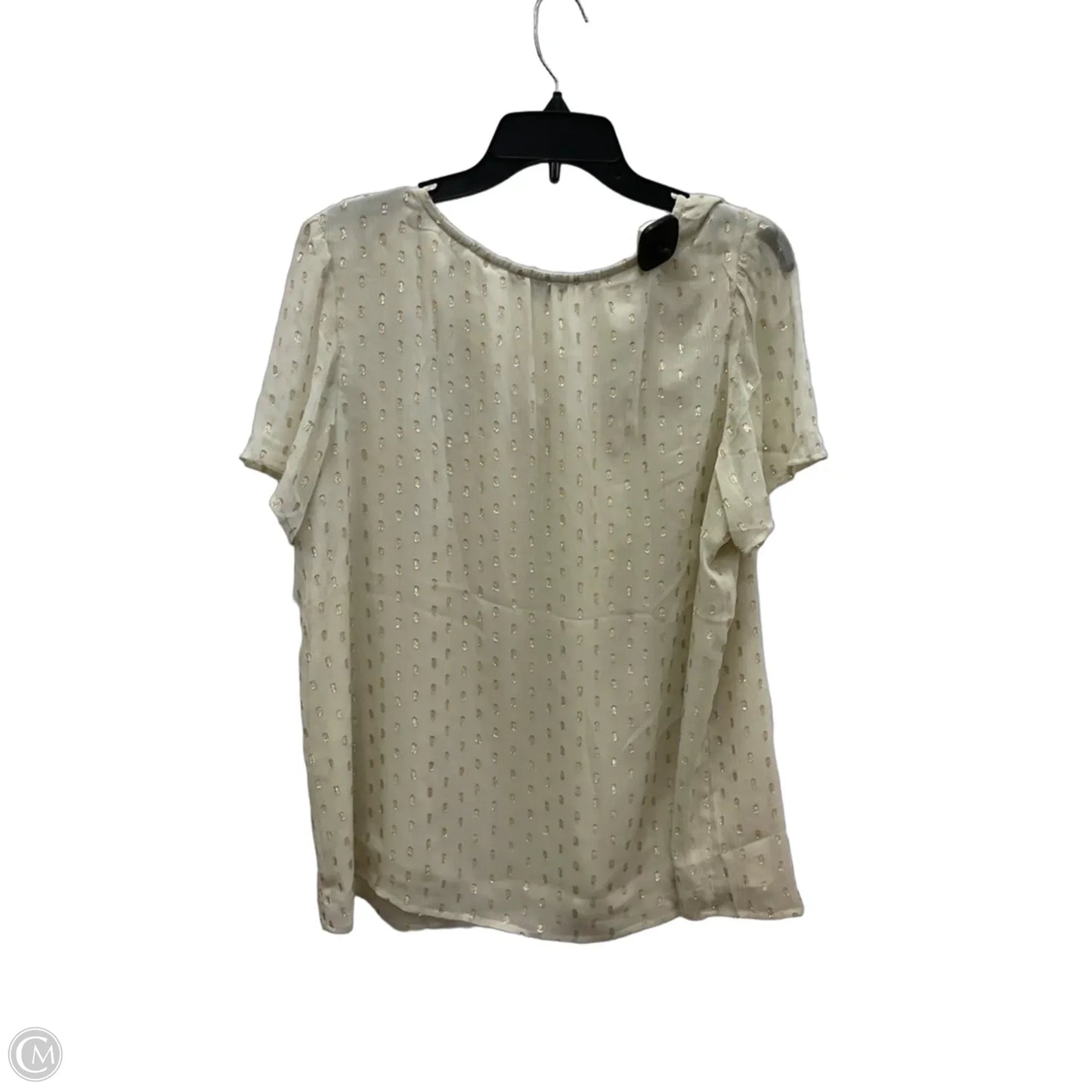 Top Short Sleeve By Loft In Gold, Size: Xl