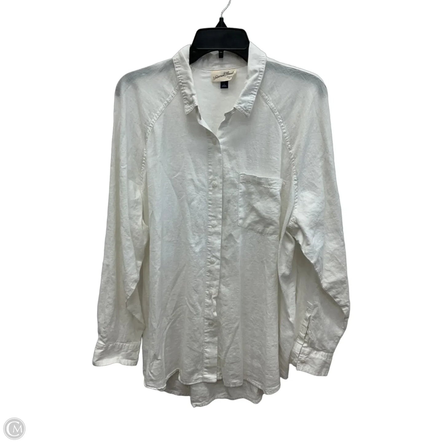 Blouse Long Sleeve By Universal Thread In White, Size: L