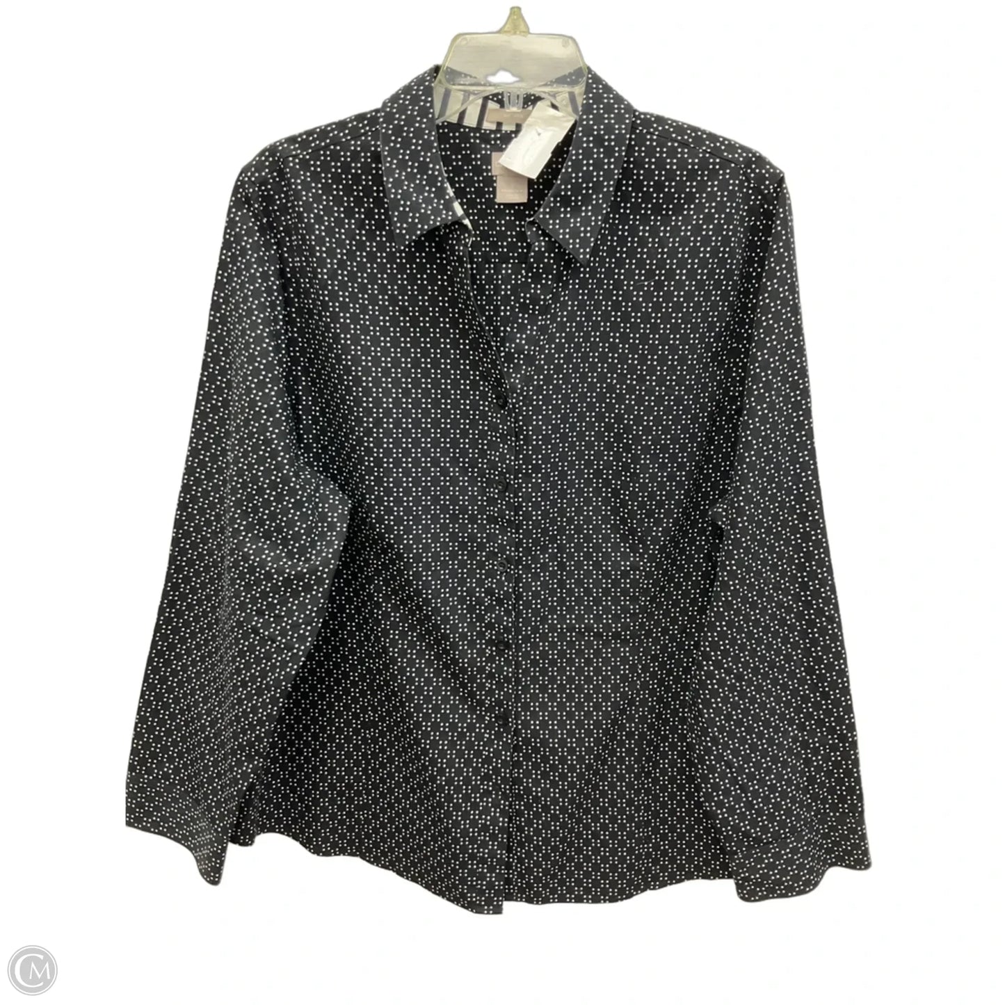 Blouse Long Sleeve By Chicos In Polkadot Pattern, Size: Xl