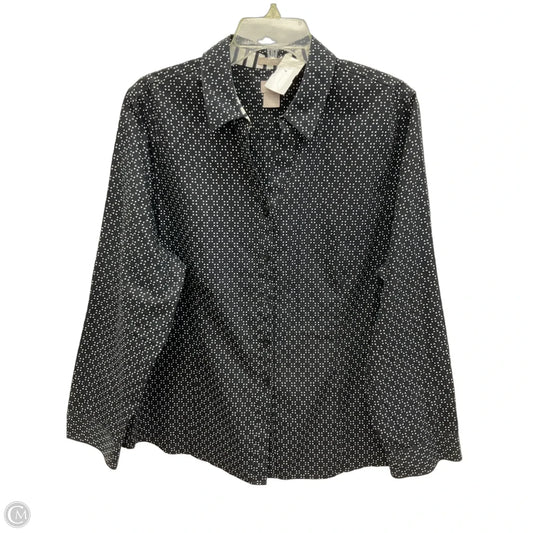 Blouse Long Sleeve By Chicos In Polkadot Pattern, Size: Xl