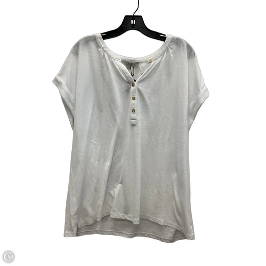 Top Short Sleeve By Loft In White, Size: Xl