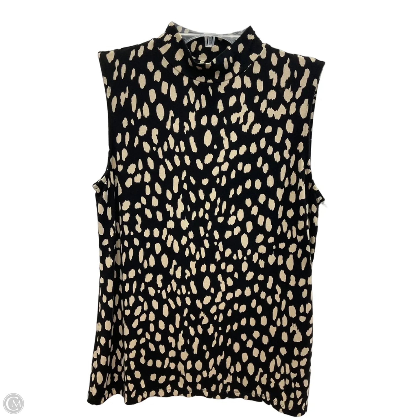 Top Sleeveless By Chicos In Black & Cream, Size: S