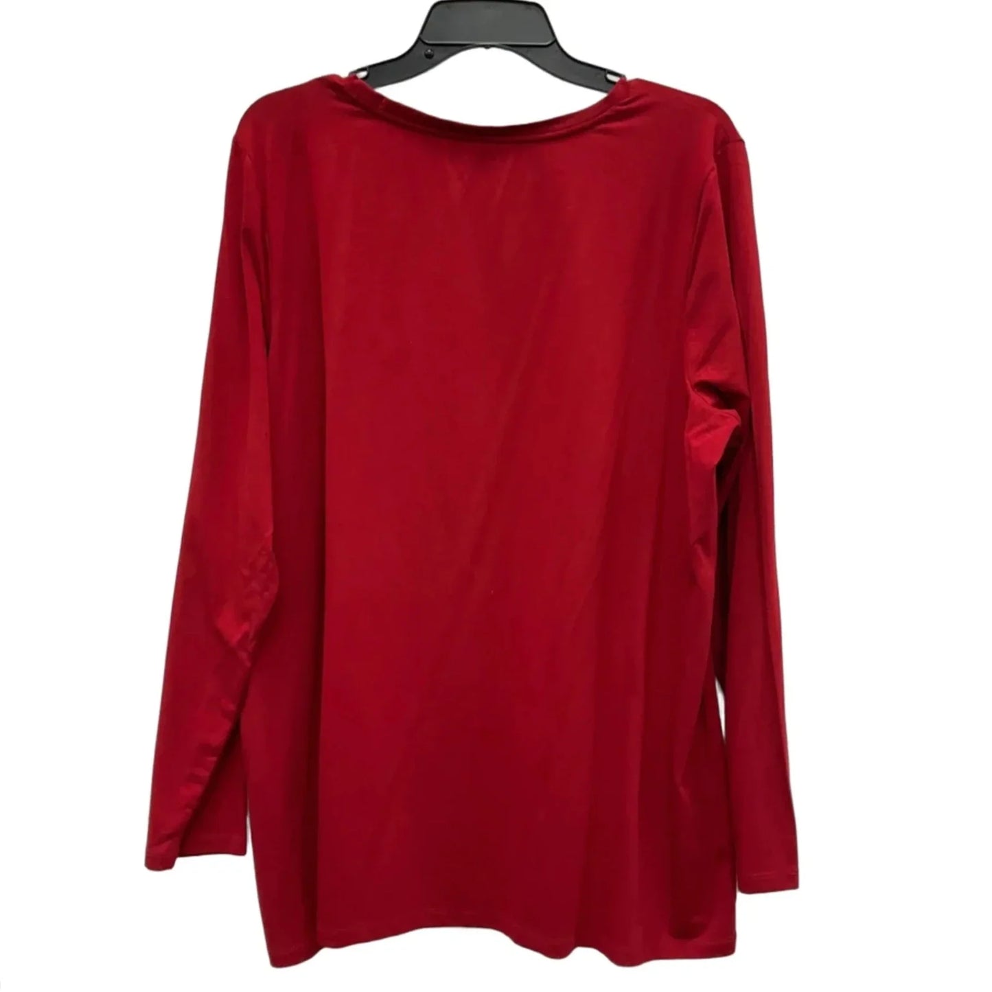 Top Long Sleeve Basic By Chicos In Red, Size: Xxl