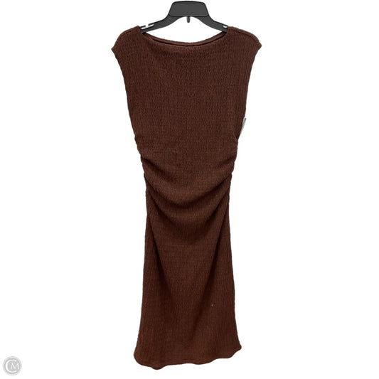 Dress Casual Midi By H&m In Brown, Size: L