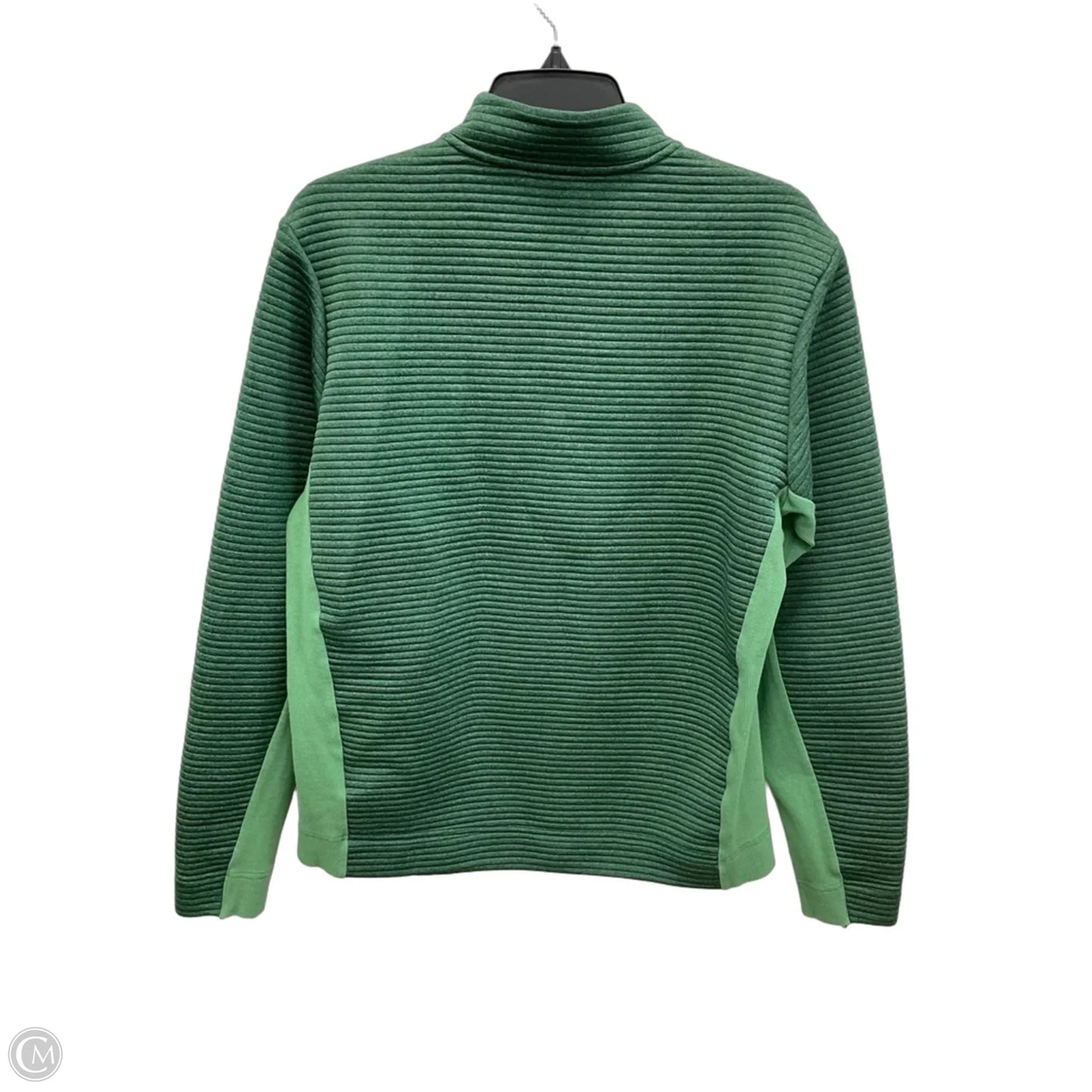 Athletic Top Long Sleeve Collar By Adidas In Green, Size: M