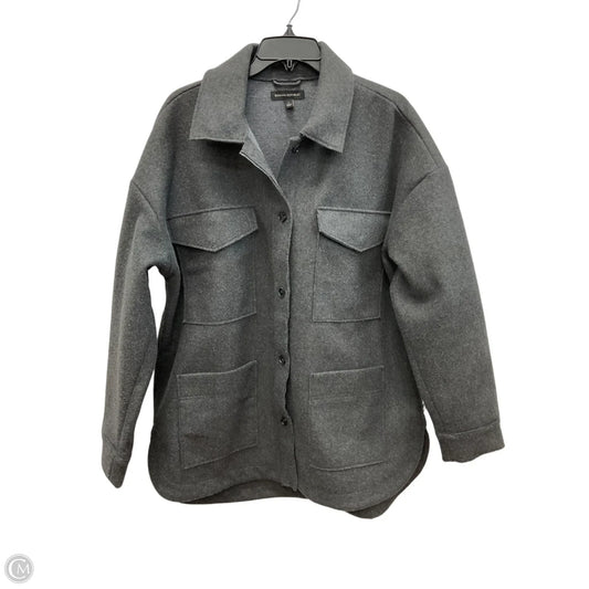 Jacket Shirt By Banana Republic In Grey, Size: L