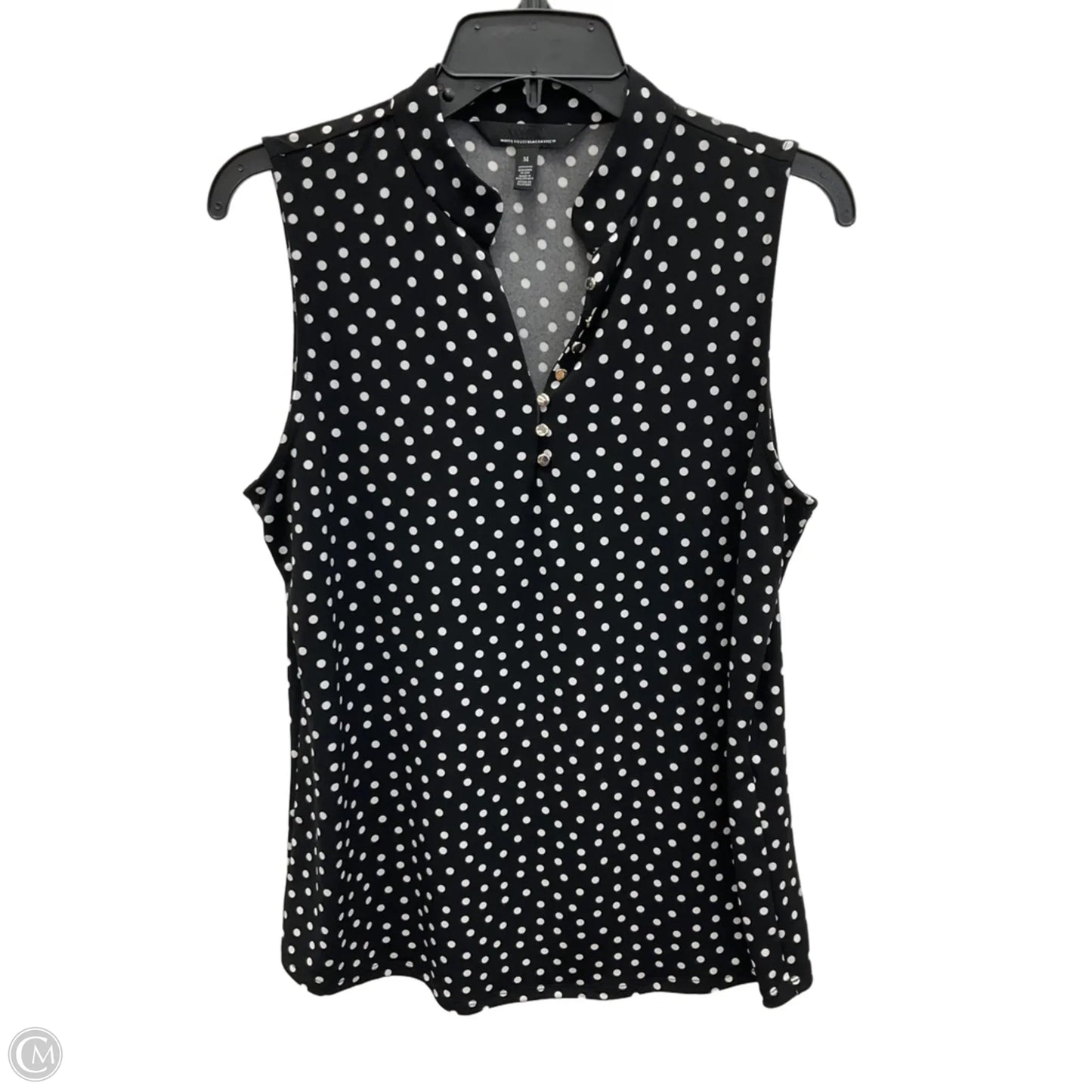 Top Sleeveless By White House Black Market In Polkadot Pattern, Size: M