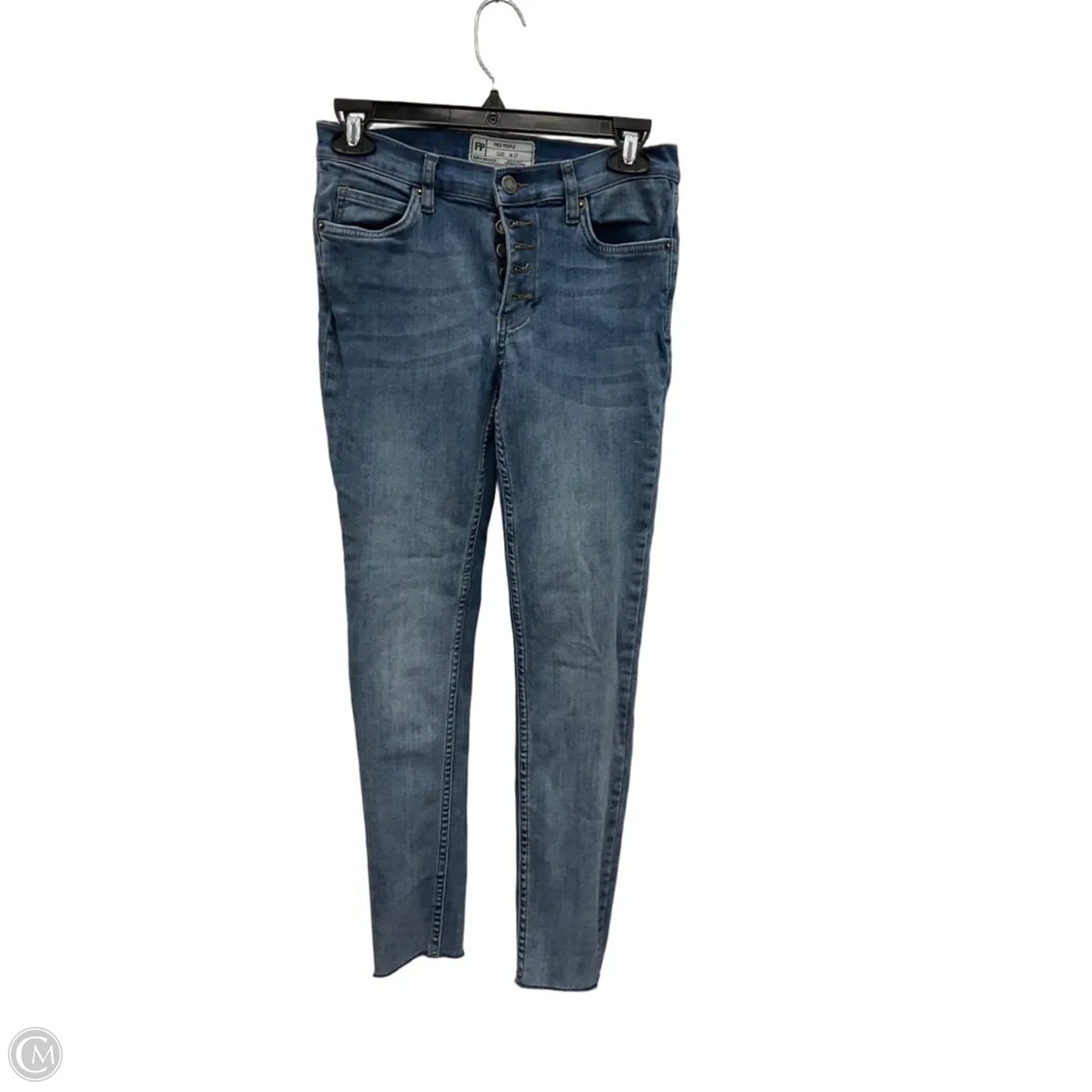 Jeans Skinny By Free People In Blue Denim, Size: 4