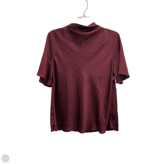 Top Short Sleeve By Ann Taylor In Maroon, Size: L