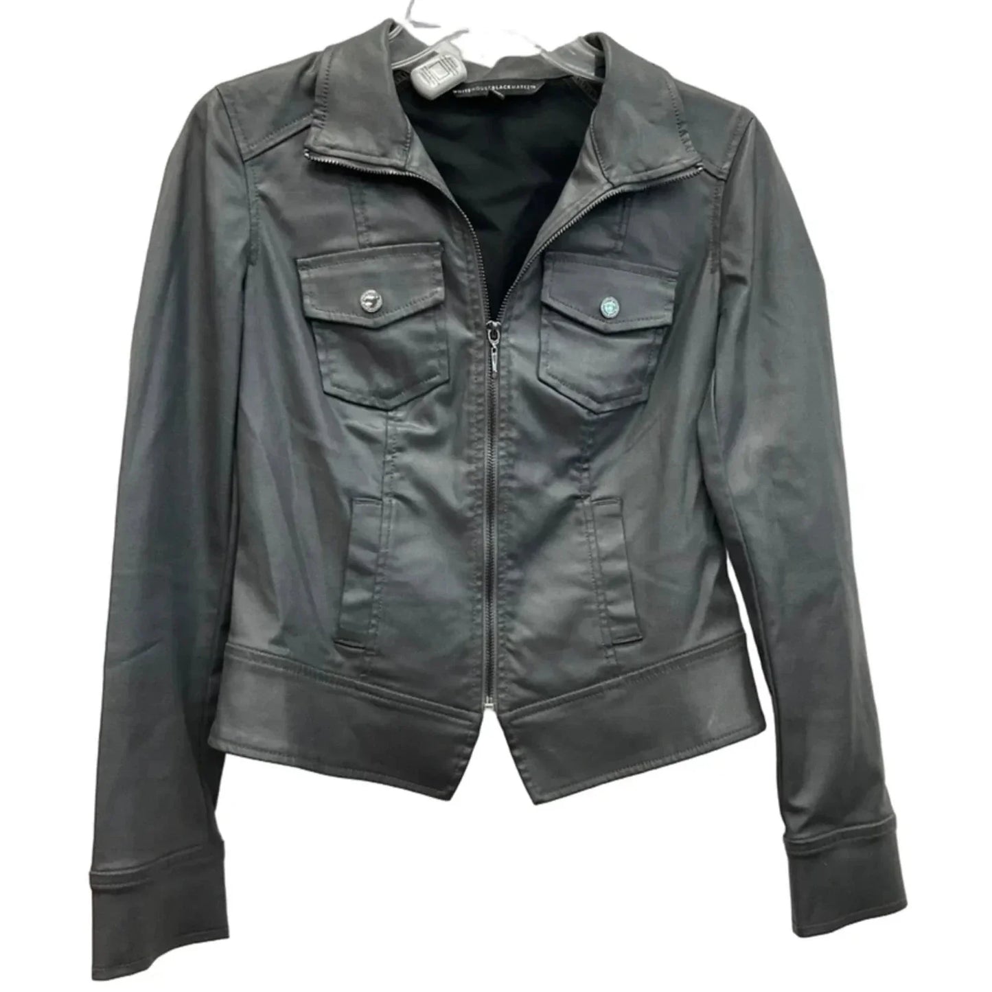 Jacket Moto By White House Black Market In Grey, Size: Xs