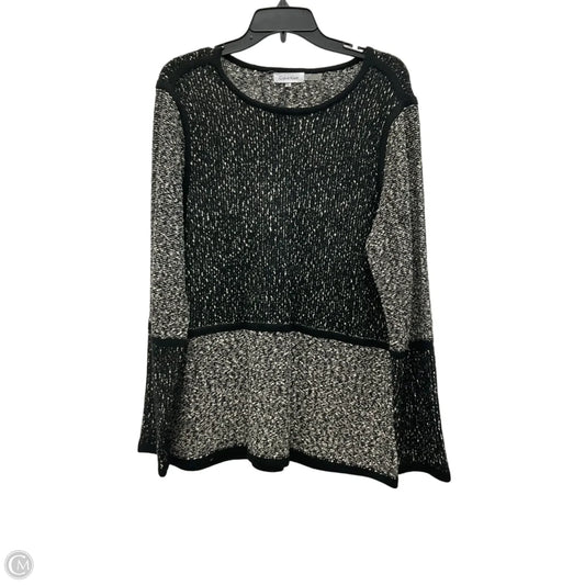 Sweater By Calvin Klein In Black & White, Size: Xl