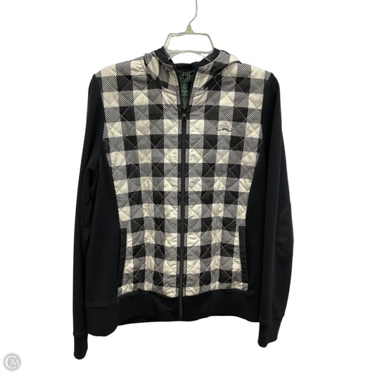 Athletic Jacket By Lauren By Ralph Lauren In Black & Cream, Size: Xl